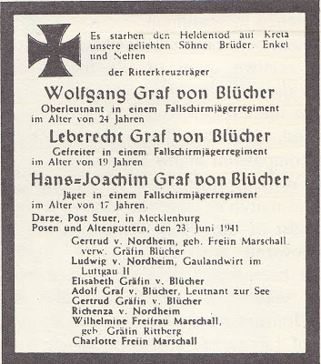 Wolfgang Graf von Blücher FJ Starblist